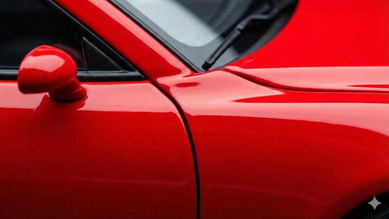 モデルカーのドアとフェンダーの隙間(チリ)のアップ