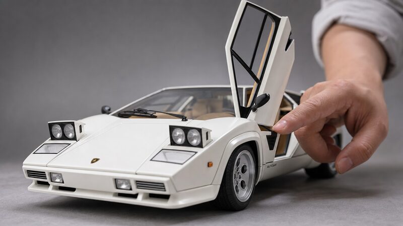 オートアート カウンタックのガルウイングドアとリトラクタブルライトの開閉ギミック