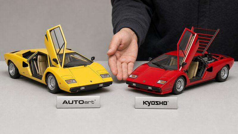 オートアートと京商のランボルギーニ・カウンタックLP400の比較